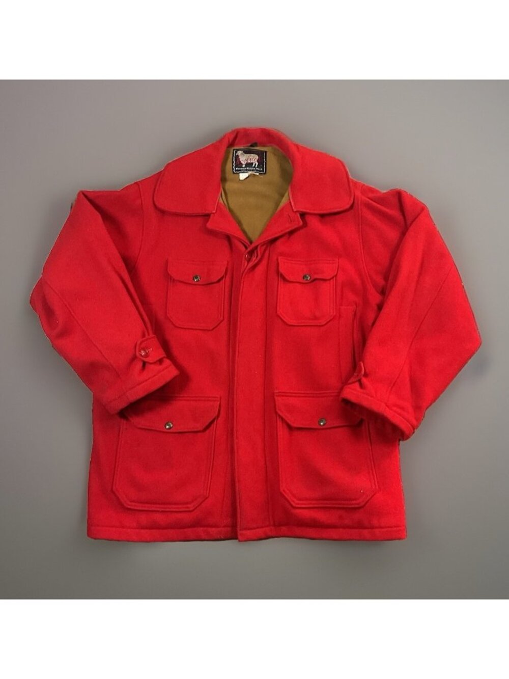 Woolrich True Vintage Red Mackinaw Jacket Men’s 46 USA Fishing Hunting Outdoors